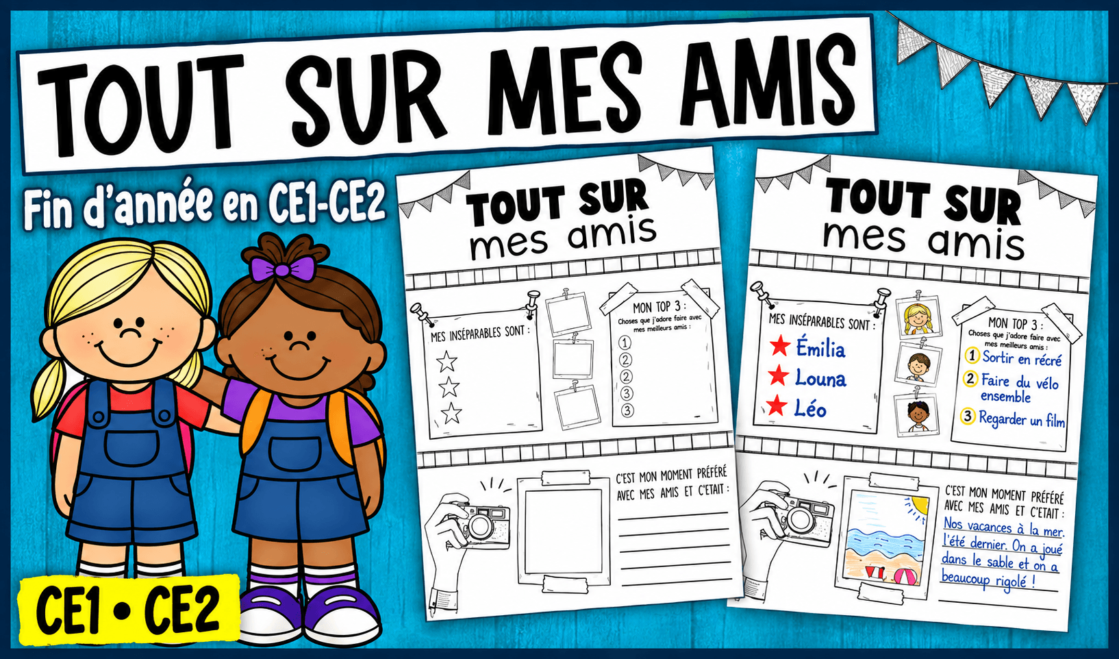 Activité de Fin d’année en CE1-CE2 | Tout sur mes amis Ressource educative TPT - Activité de Fin d’année en CE1-CE2 | Tout sur mes amis