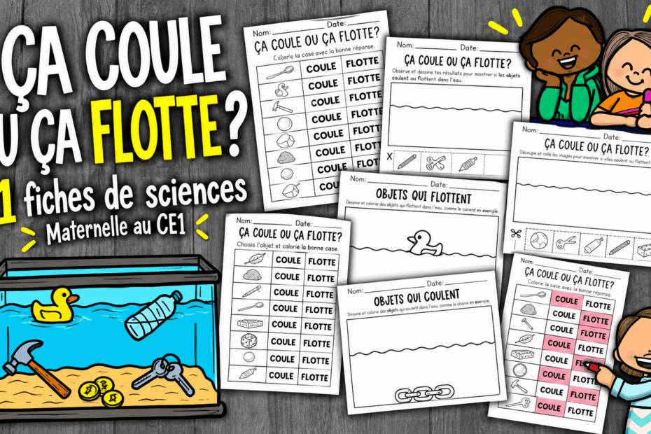 Ça coule ou ça flotte | Fiches de sciences en français, de la maternelle au CE1