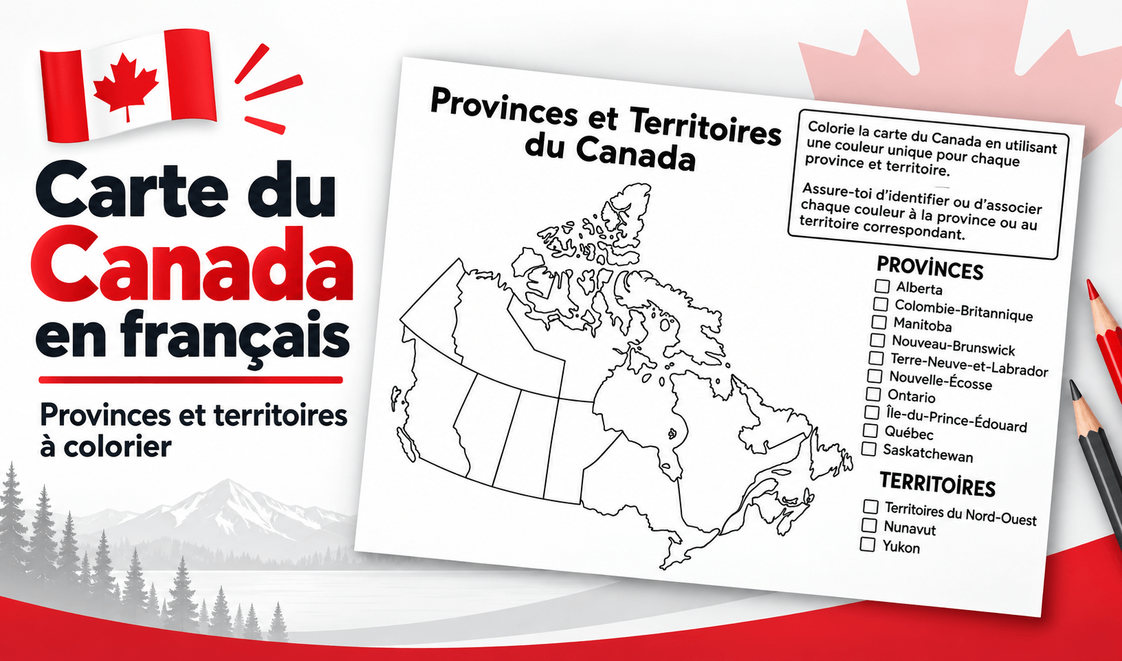 Carte du Canada en Français | Provinces et Territoires Ressource educative TPT - Carte du Canada en Français | Provinces et Territoires