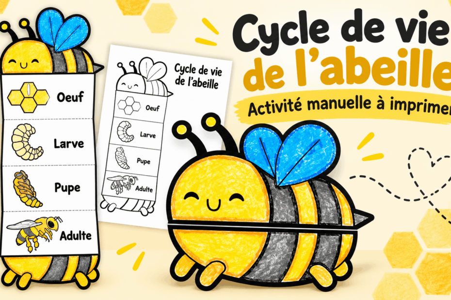 Cycle de vie de l’abeille | Activité Manuelle en français à imprimer