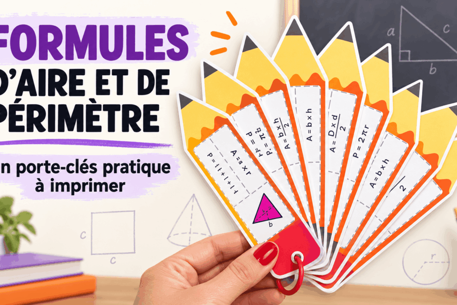 Formules d’aire et de périmètre à imprimer pour la classe