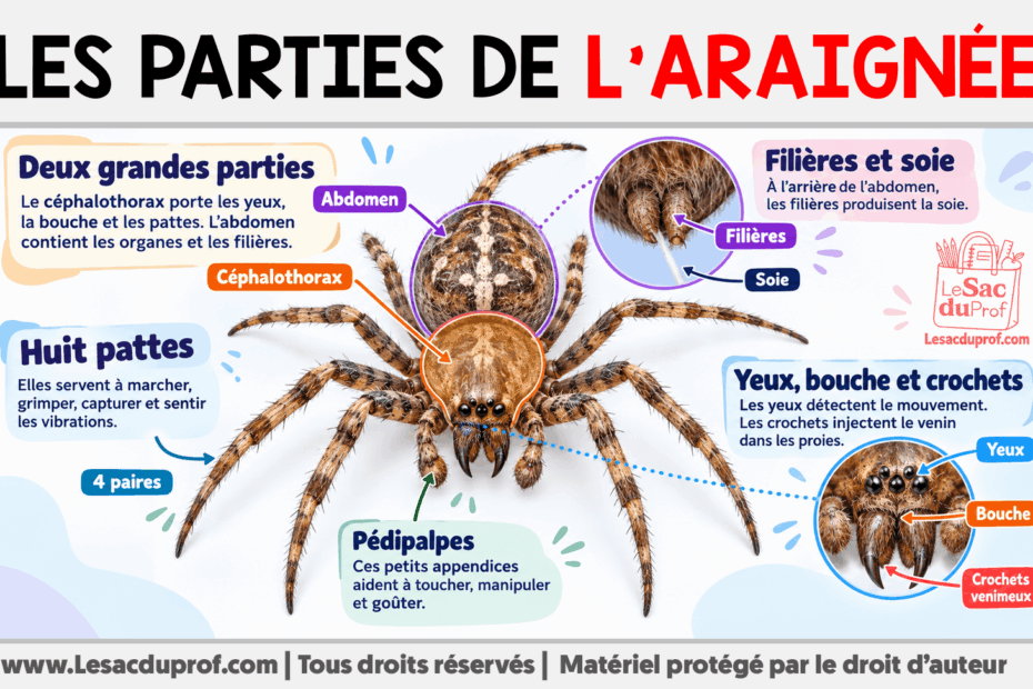 Infografia sobre Les parties de l’araignée