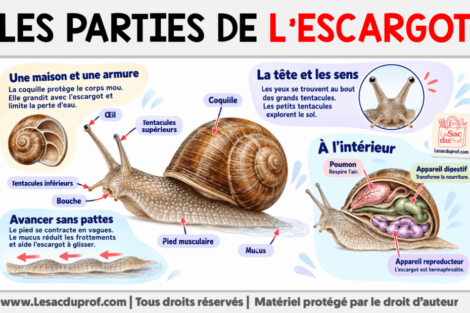 Infografia sobre Les parties de l’escargot