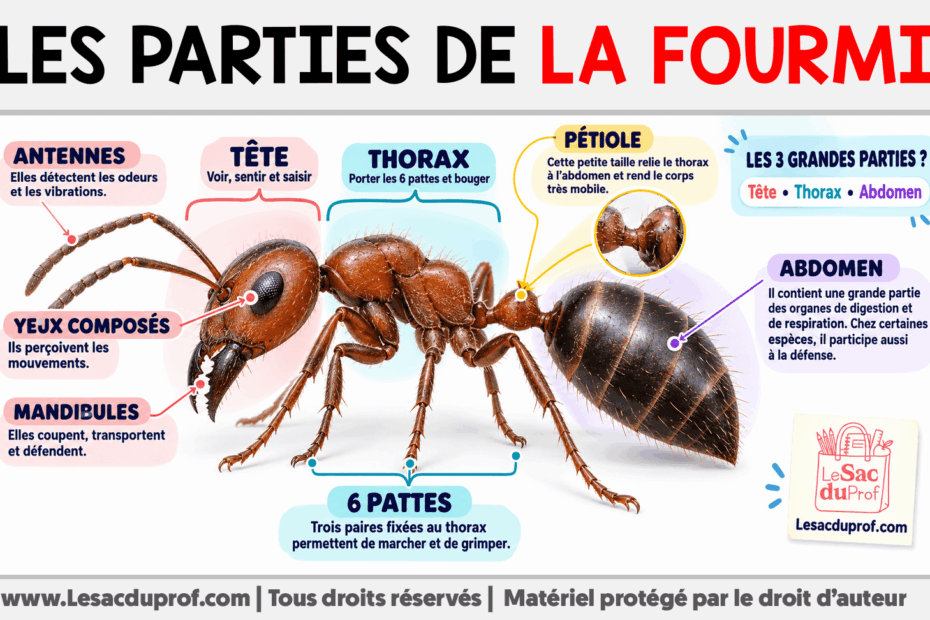 Infografia sobre Les parties de la fourmi