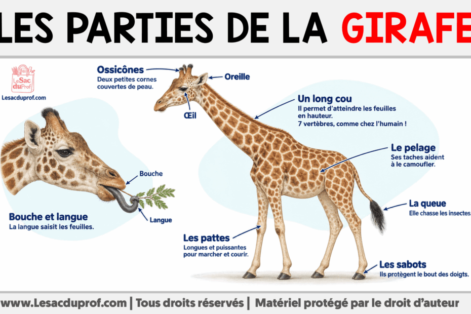 Infografia sobre Les parties de la girafe