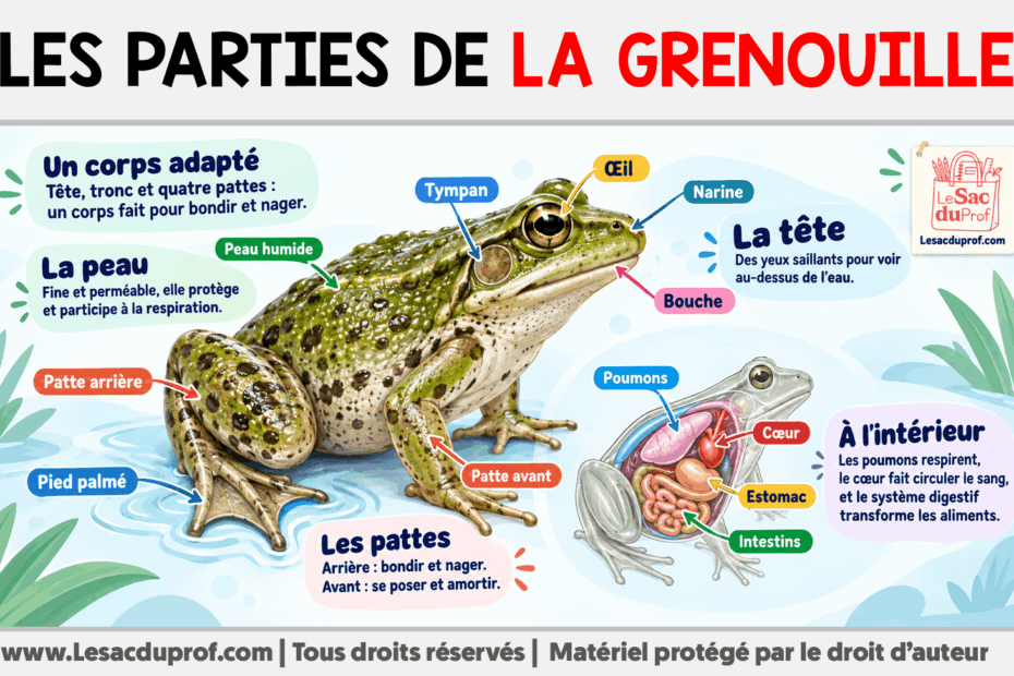 Infografia sobre Les parties de la grenouille