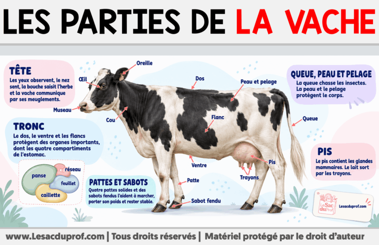 Infografia sobre Les parties de la vache