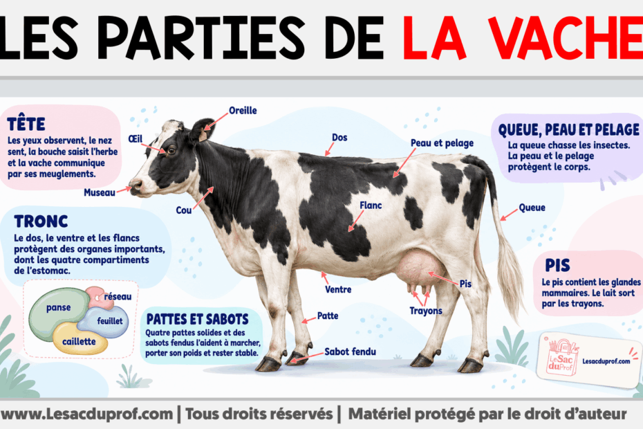 Infografia sobre Les parties de la vache
