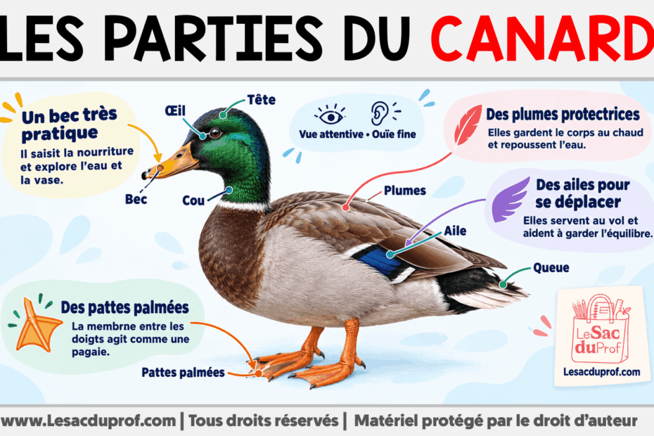 Infografia sobre Les parties du canard