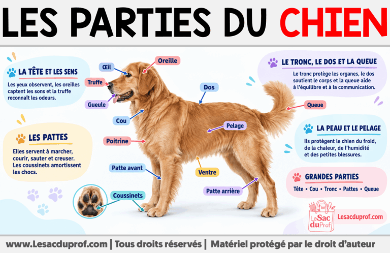 Infografia sobre Les parties du chien