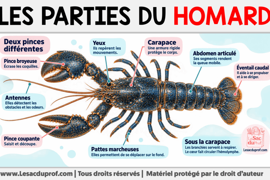 Infografia sobre Les parties du homard