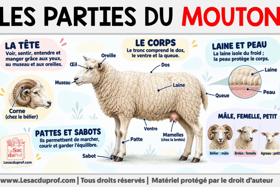 Infografia sobre Les parties du mouton