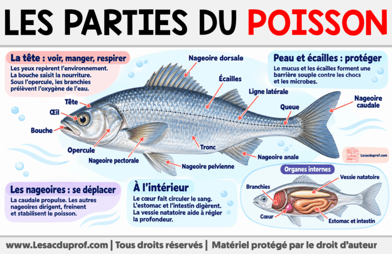 Infografia sobre Les parties du poisson