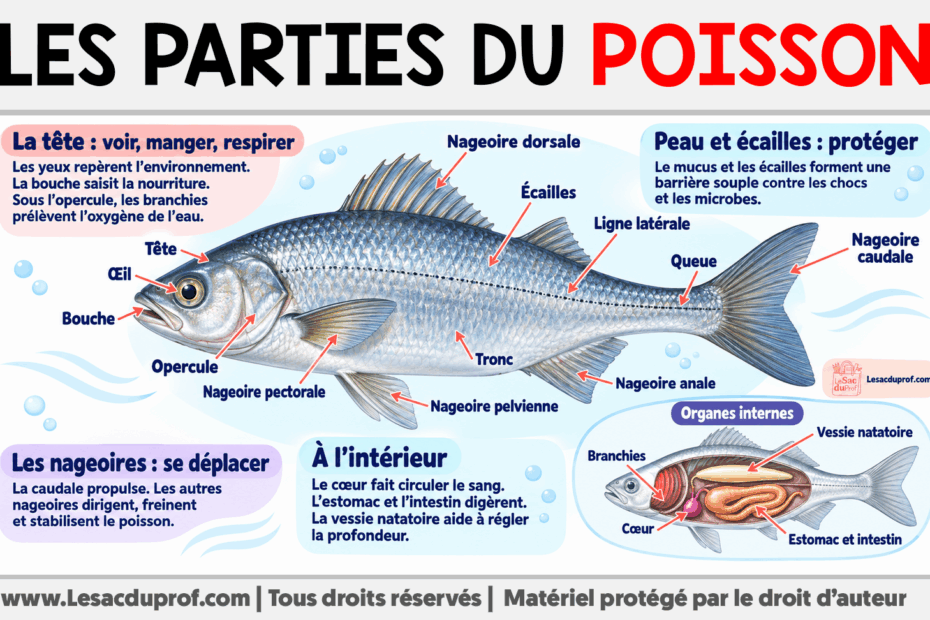 Infografia sobre Les parties du poisson