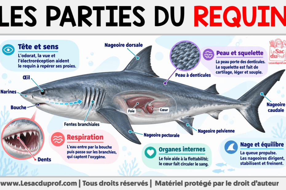 Infografia sobre Les parties du requin