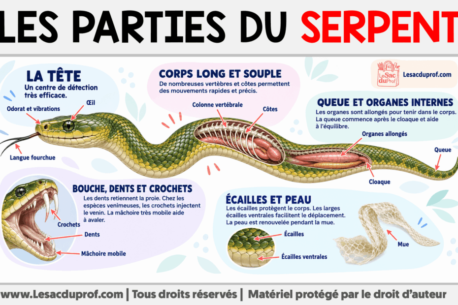 Infografia sobre Les parties du serpent
