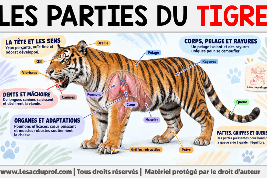 Infografia sobre Les parties du tigre