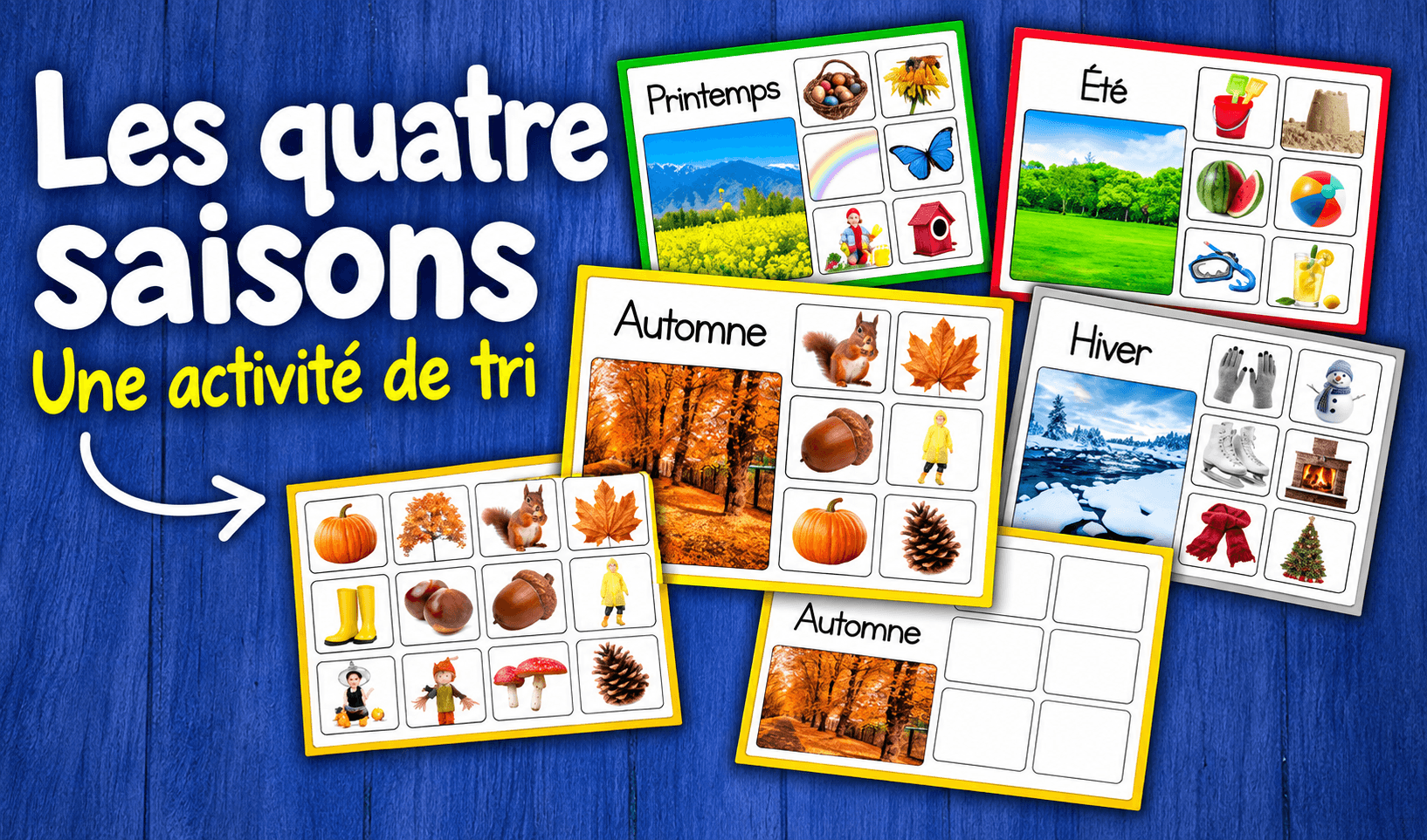 Les quatre saisons en Français | Activité de tri d’inspiration Montessori Ressource educative TPT - Les quatre saisons en Français | Activité de tri d’inspiration Montessori