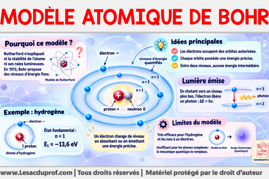 Infografia sobre Modèle Atomique de Bohr