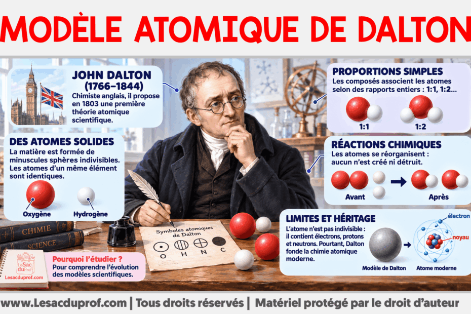 Infografia sobre Modèle Atomique de Dalton