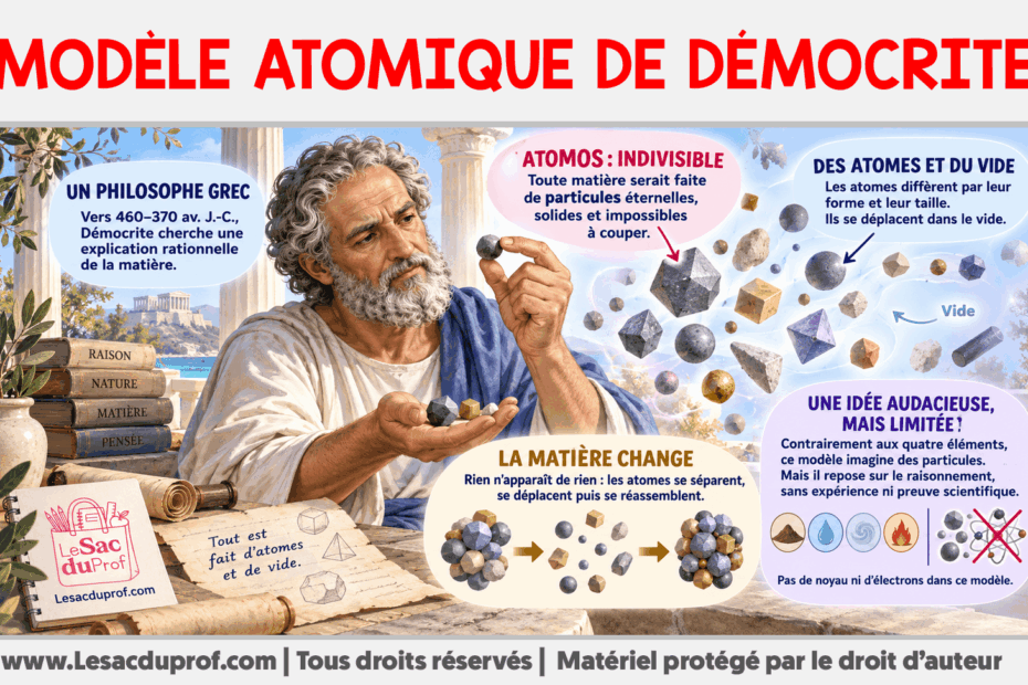 Infografia sobre Modèle Atomique de Démocrite