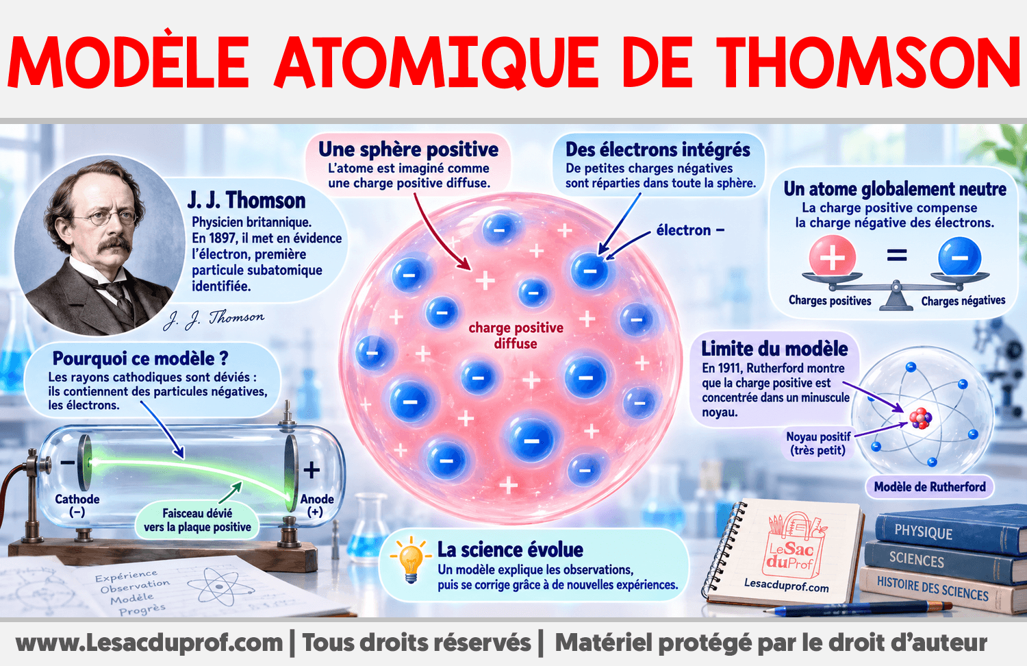Modèle Atomique de Thomson Infographie sur Modèle Atomique de Thomson