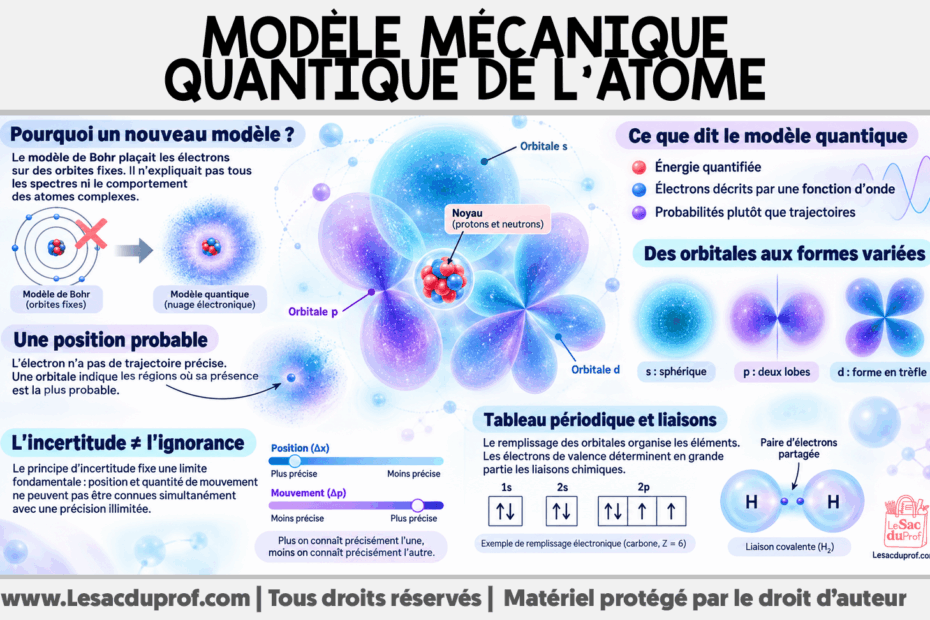 Infografia sobre Modèle Mécanique Quantique de l’Atome