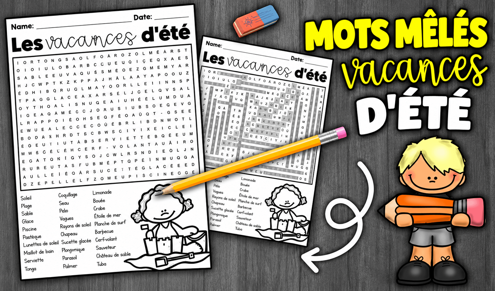 Mots mêlés sur les Vacances d’été | Activité de vocabulaire à imprimer Ressource educative TPT - Mots mêlés sur les Vacances d’été | Activité de vocabulaire à imprimer