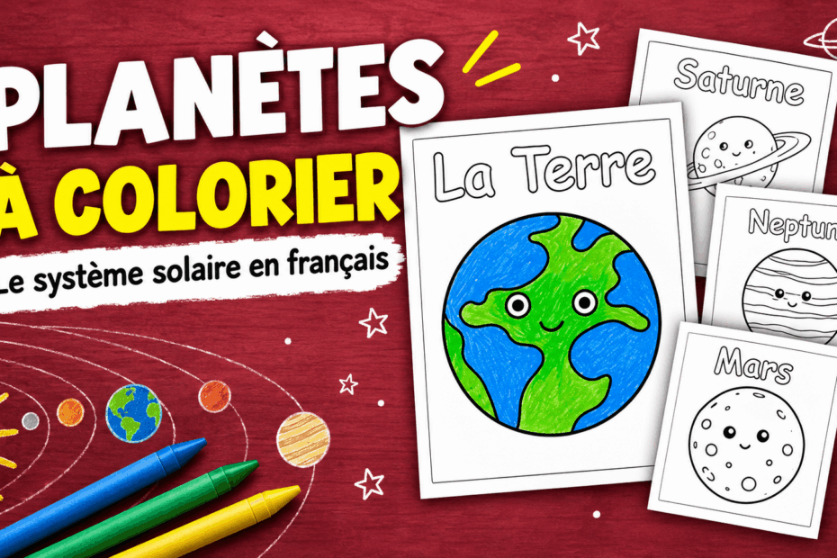 Pages à colorier sur les planètes du système solaire en français