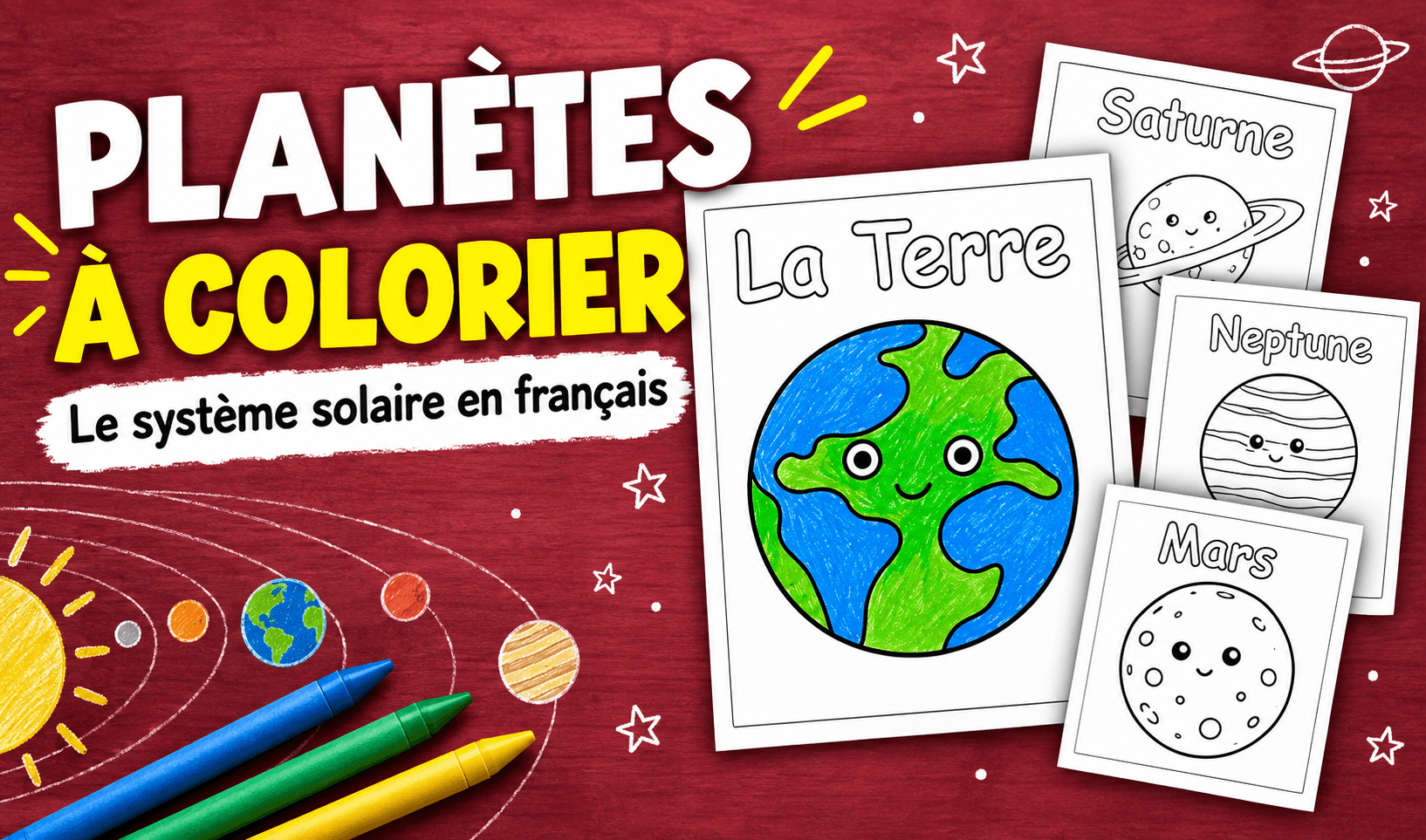 Pages à colorier sur les planètes du système solaire en français Ressource educative TPT - Pages à colorier sur les planètes du système solaire en français