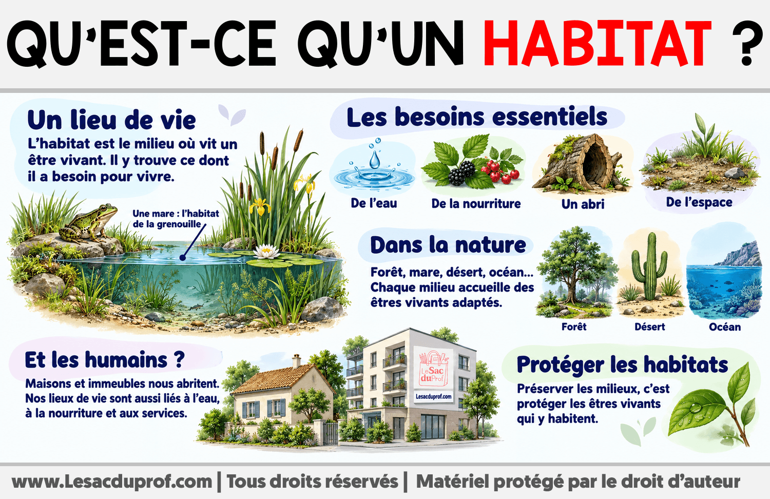 Qu’est-ce qu’un habitat ? Infographie sur Qu’est-ce qu’un habitat ?
