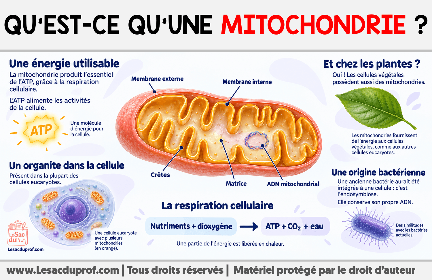 Qu’est-ce qu’une mitochondrie ? Infographie sur Qu’est-ce qu’une mitochondrie ?