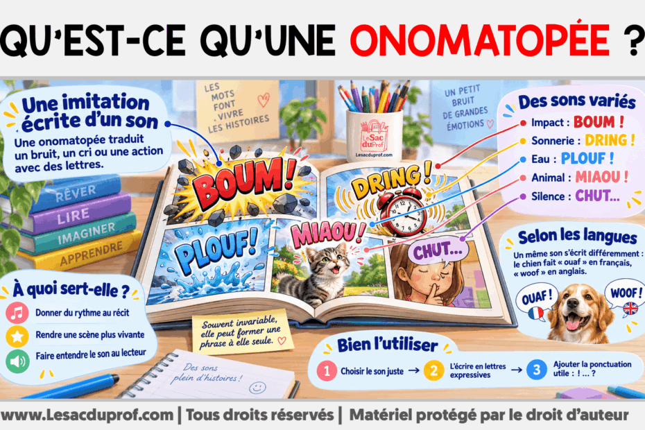 Infografia sobre Qu’est-ce qu’une onomatopée ?