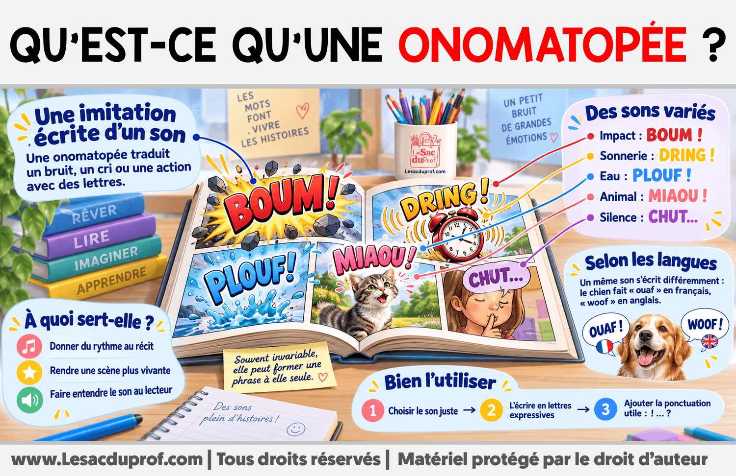 Qu’est-ce qu’une onomatopée ? Infographie sur Qu’est-ce qu’une onomatopée ?