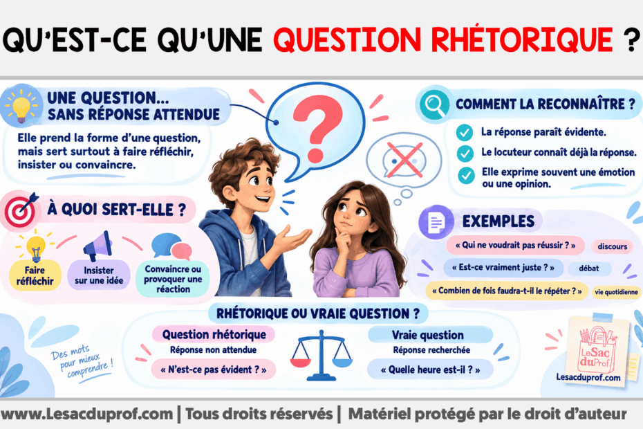 Infografia sobre Qu’est-ce qu’une question rhétorique ?