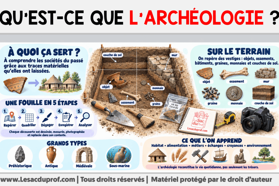 Infografia sobre Qu’est-ce que l’archéologie ?