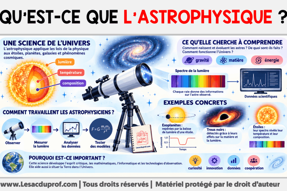 Infografia sobre Qu’est-ce que l’astrophysique ?