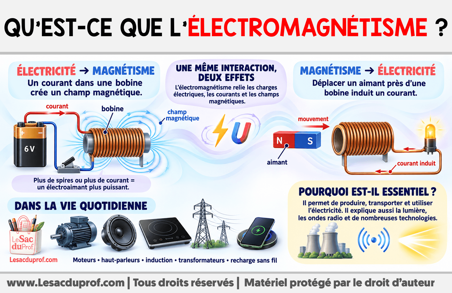 Qu’est-ce que l’électromagnétisme ? Infographie sur Qu’est-ce que l’électromagnétisme ?