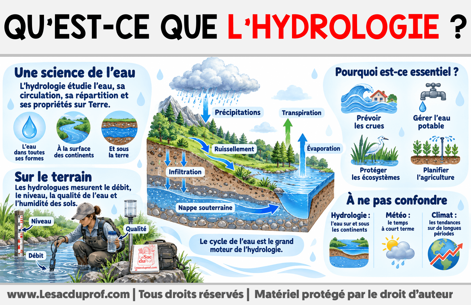 Qu’est-ce que l’hydrologie ? Infographie sur Qu’est-ce que l’hydrologie ?