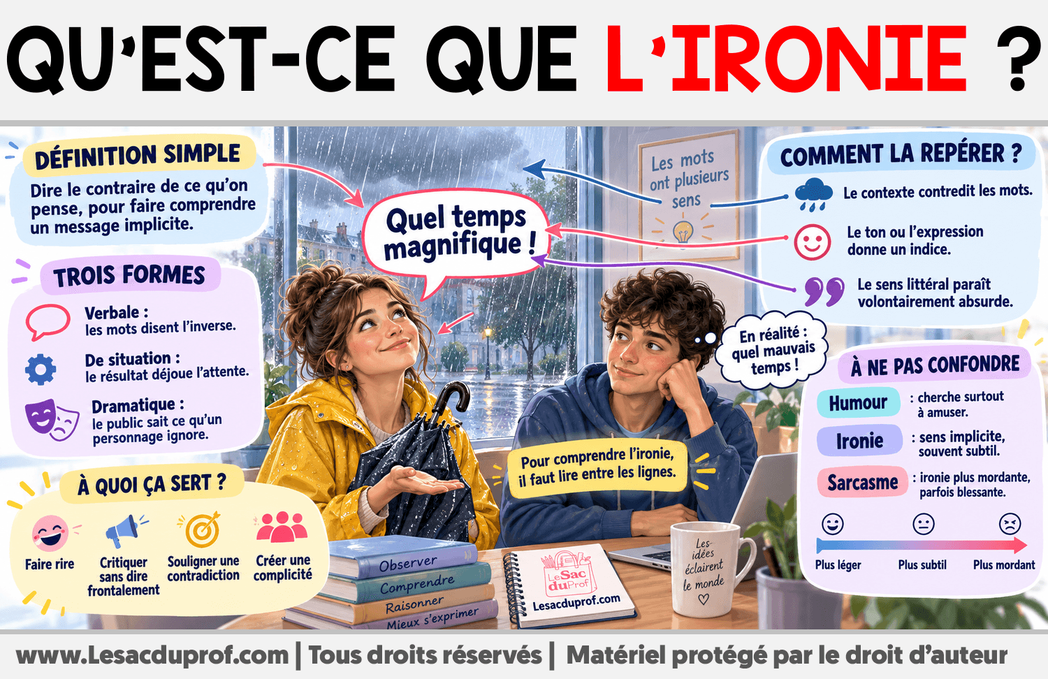 Qu’est-ce que l’ironie ? Infographie sur Qu’est-ce que l’ironie ?