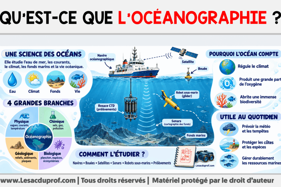 Infografia sobre Qu’est-ce que l’océanographie ?