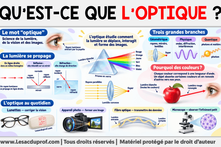 Infografia sobre Qu’est-ce que l’optique ?