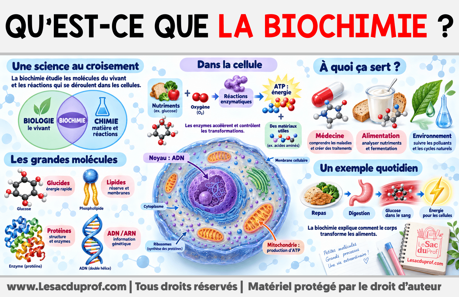 Infographie sur Qu’est-ce que la biochimie ?