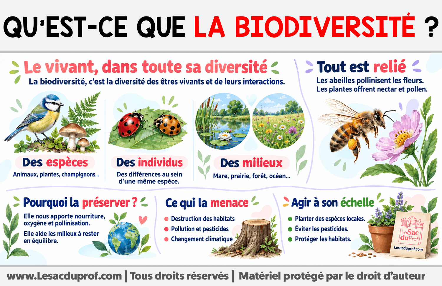 Qu’est-ce que la biodiversité ? Infographie sur Qu’est-ce que la biodiversité ?