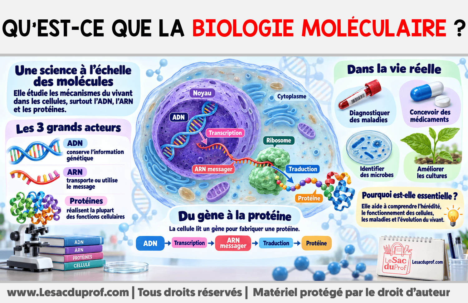 Qu’est-ce que la biologie moléculaire ? Infographie sur Qu’est-ce que la biologie moléculaire ?