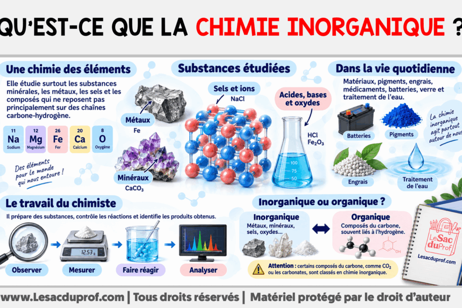 Infografia sobre Qu’est-ce que la chimie inorganique ?