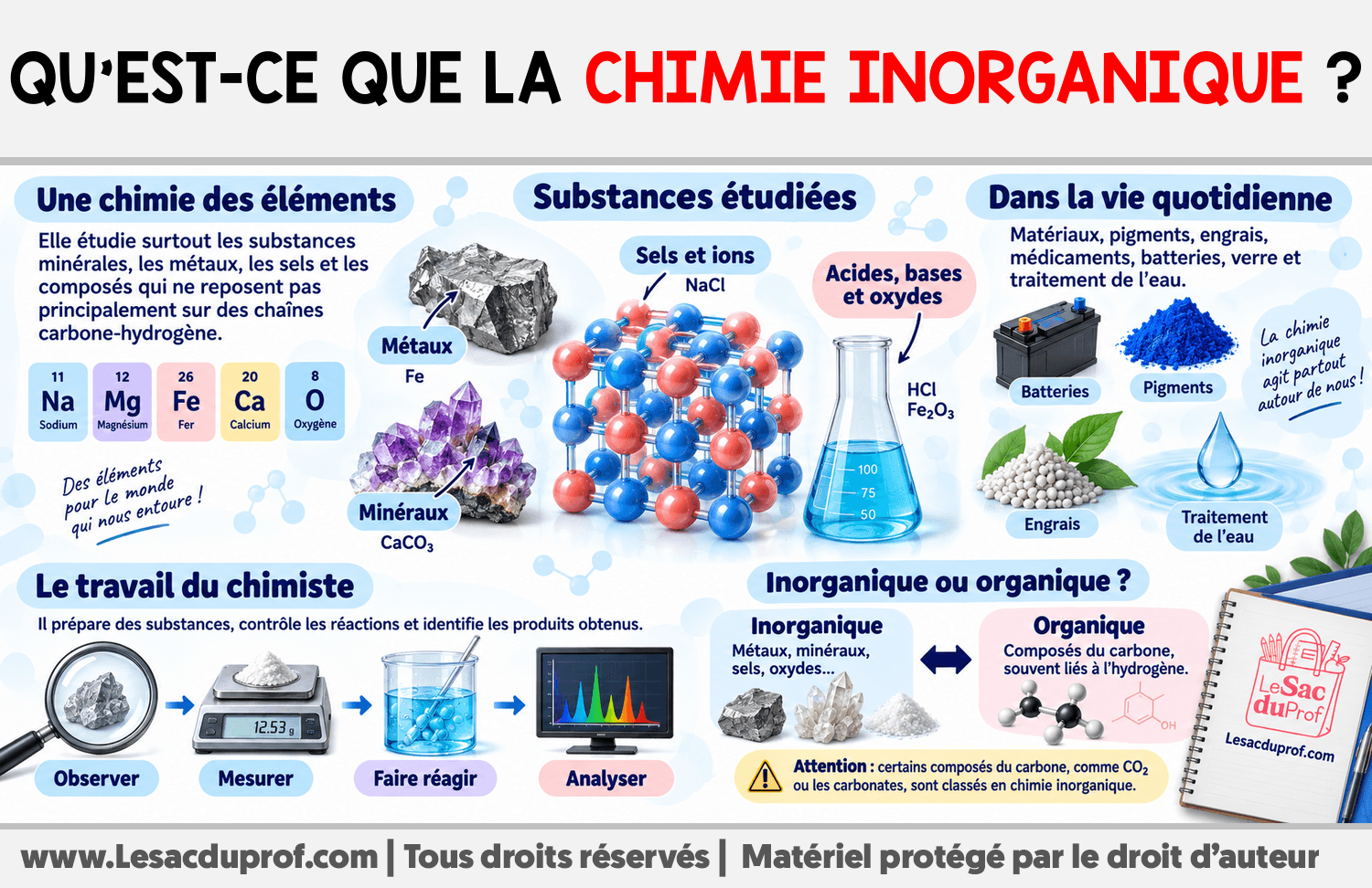 Qu’est-ce que la chimie inorganique ? Infographie sur Qu’est-ce que la chimie inorganique ?