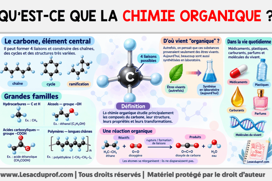 Infografia sobre Qu’est-ce que la chimie organique ?