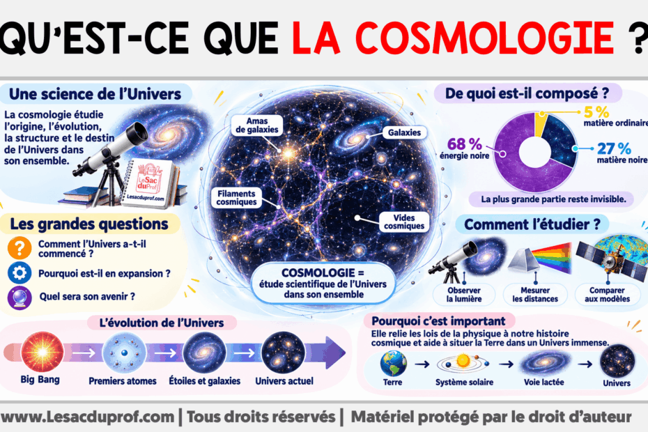 Infografia sobre Qu’est-ce que la cosmologie ?