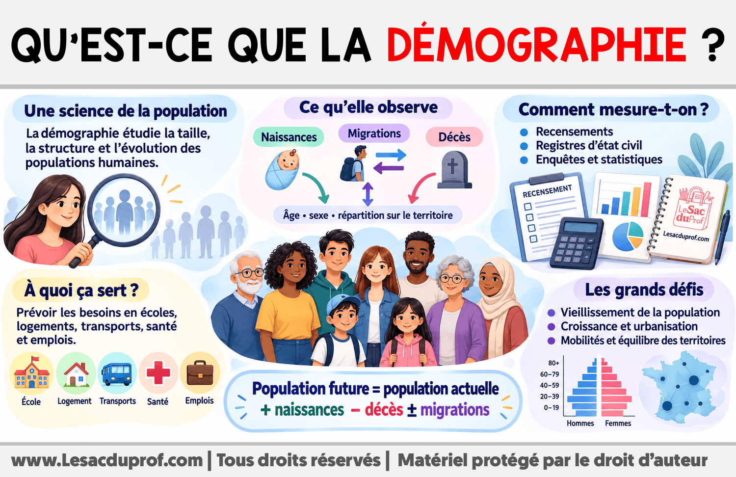 Qu’est-ce que la démographie ? Infographie sur Qu’est-ce que la démographie ?